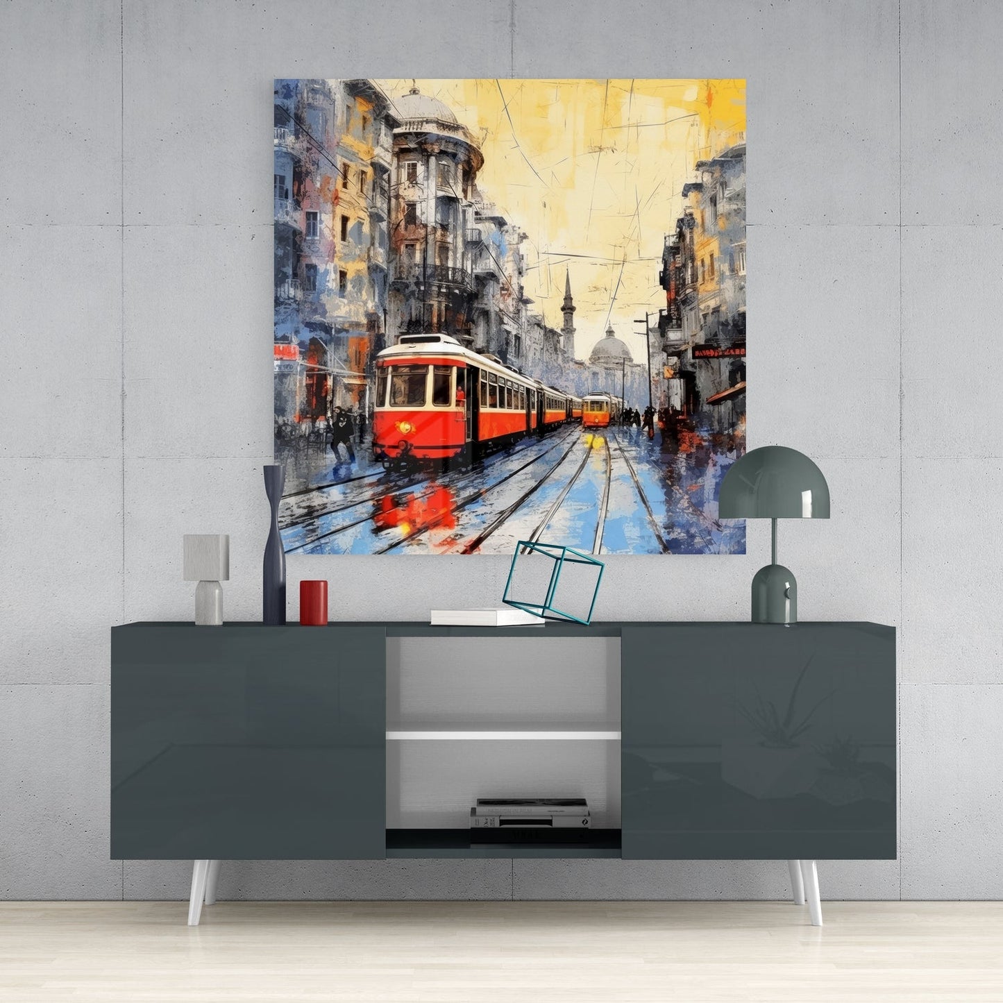 Istiklal Street Glass Wall Art-3