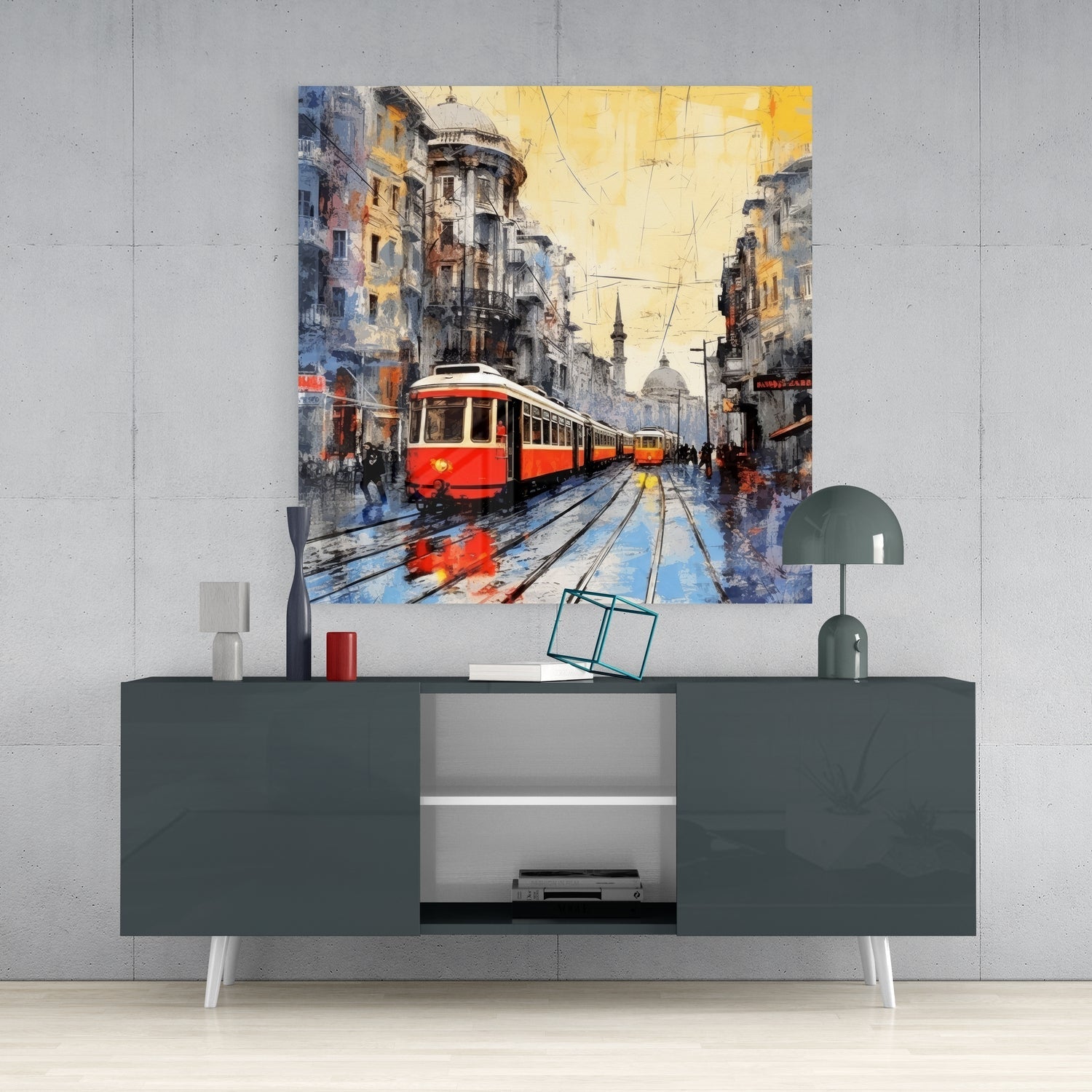 Istiklal Street Glass Wall Art-3