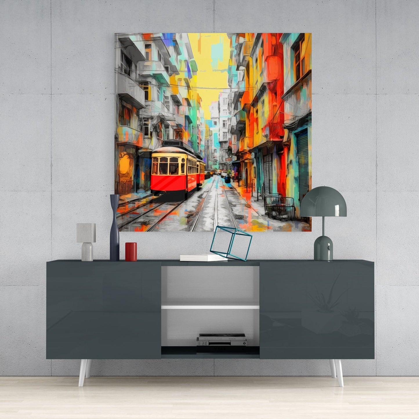 Tram Glass Wall Art
