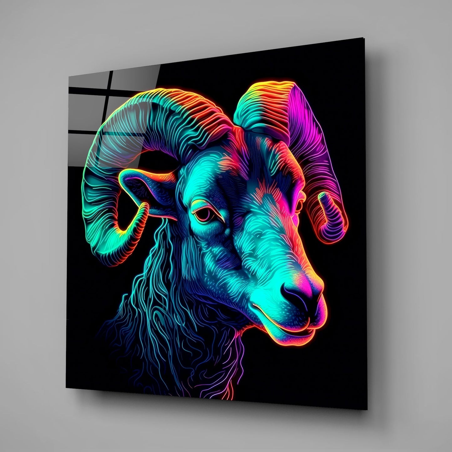 Ram Glass Wall Art