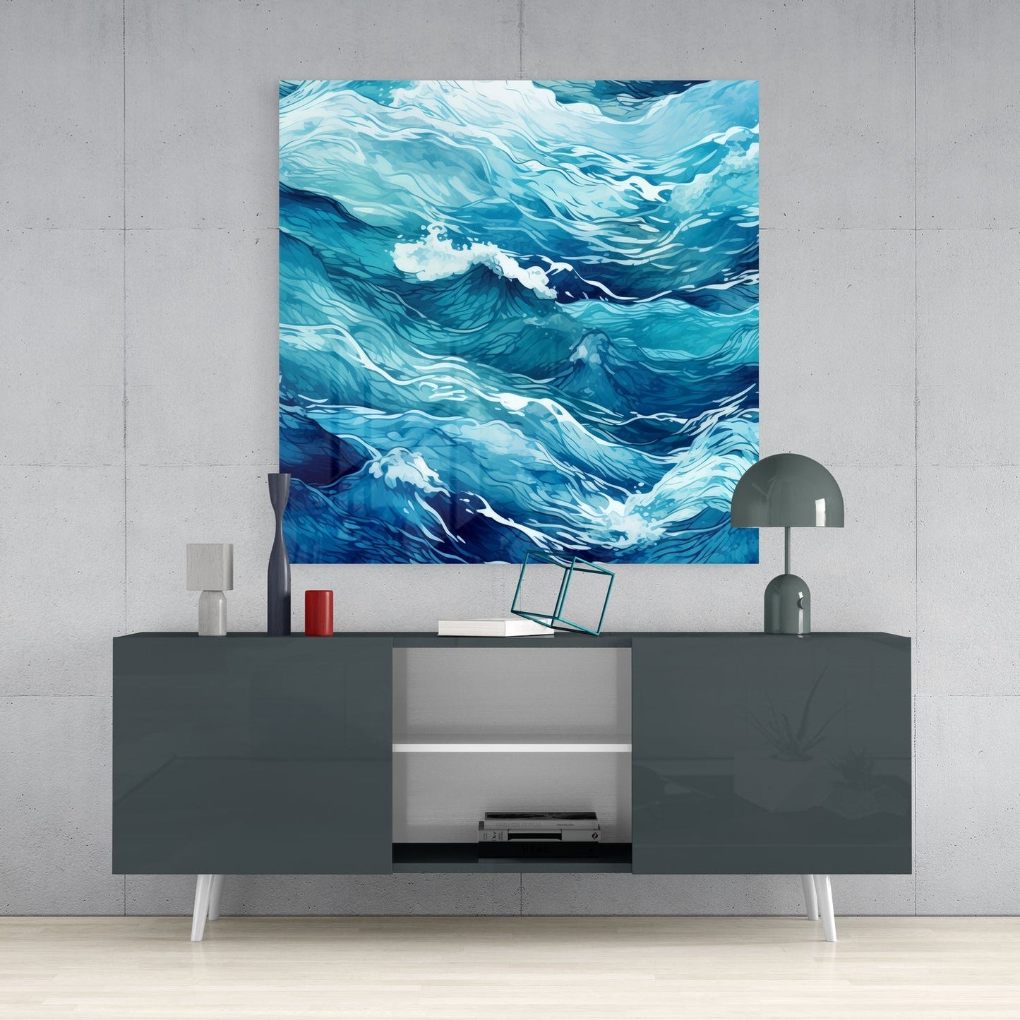 Waves Glass Wall Art|| Designer's Collection