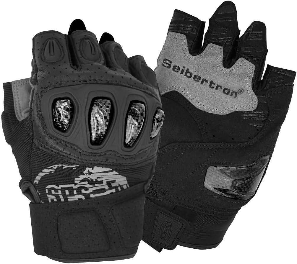 Seibertron™ SPS-5 Carbon Fiber Half Finger Motorcycle Gloves