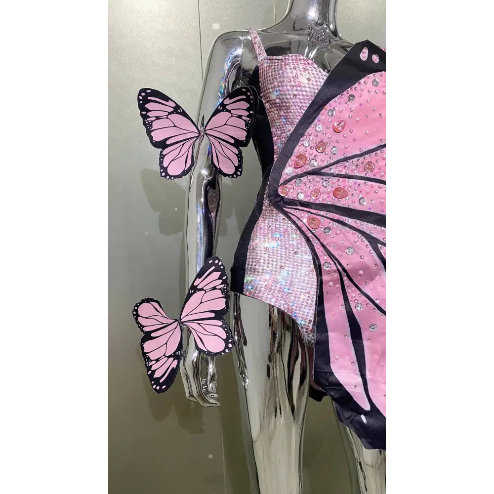 Sequin Butterfly Latin Dance Skirt Dress