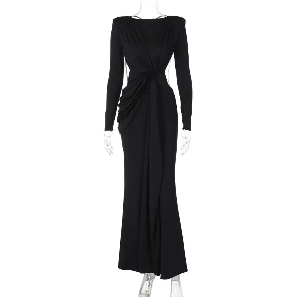 Sexy Hot Girl Hollow Out Long Sleeve Dress