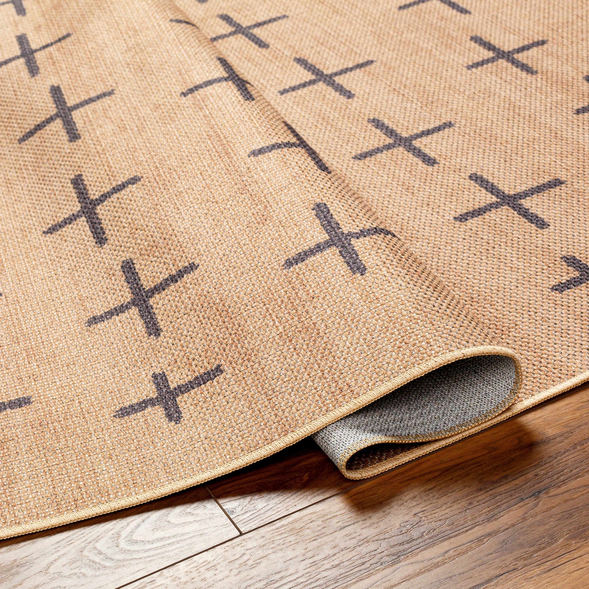 Haimi Black Washable Jutely Rug-3