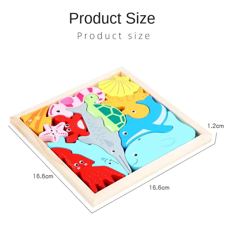 3D Cartoon Animal Wooden Puzzle