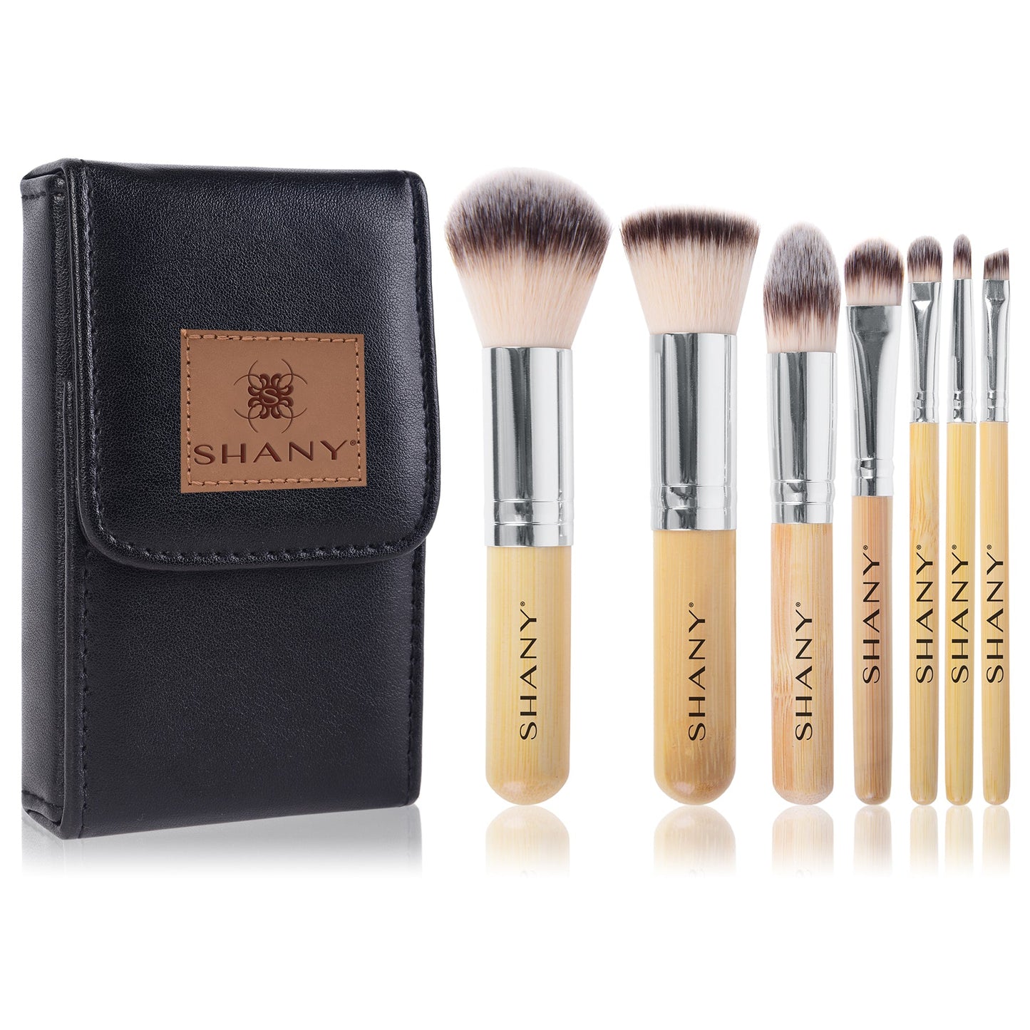 Bamboo Makeup Brush Set With Cotton Pouch-2