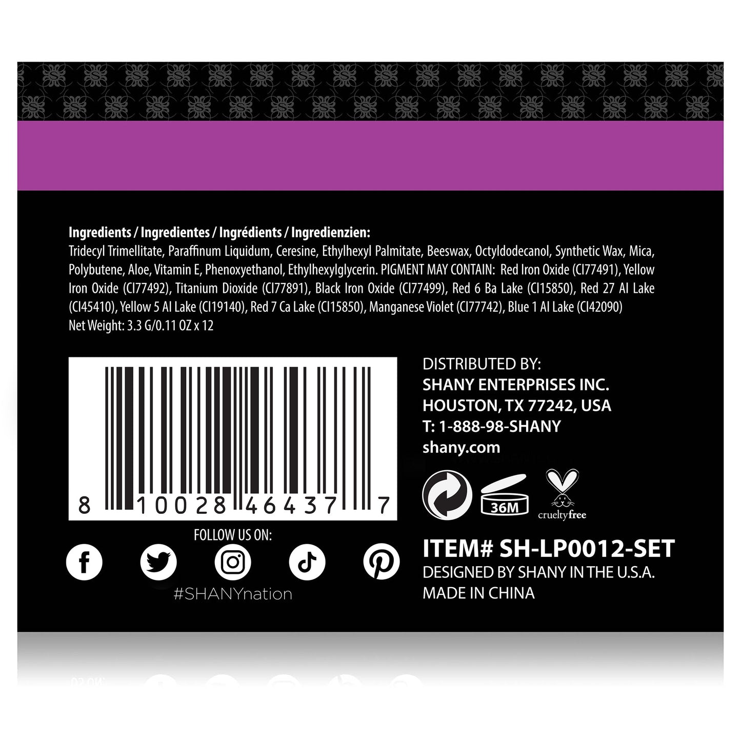 SHANY Slick & Shine Premium Lipstick Set - Matte-2
