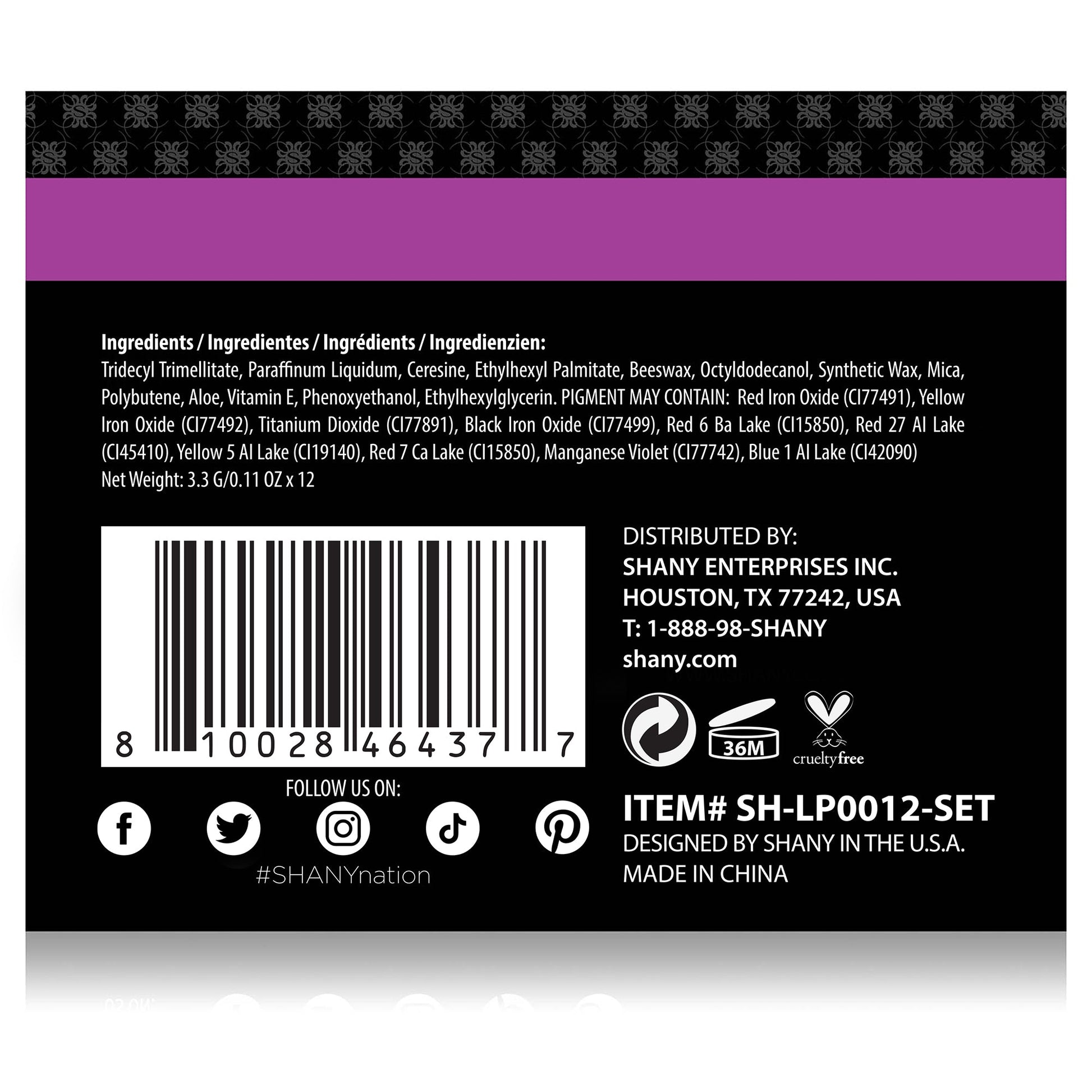 SHANY Slick & Shine Premium Lipstick Set - Matte-2