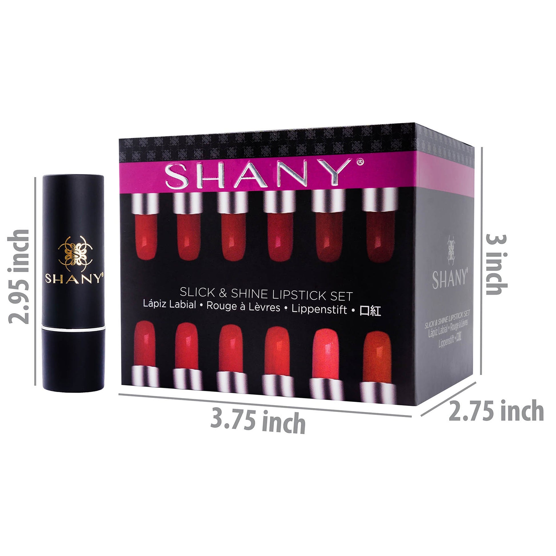 SHANY Slick & Shine Premium Lipstick Set - Matte-3