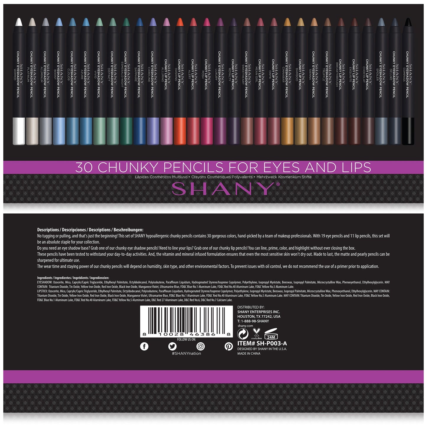 Chunky Makeup Pencils For Eyes and Lips W Vitamin E & Aloe Vera - 30 Colors-3
