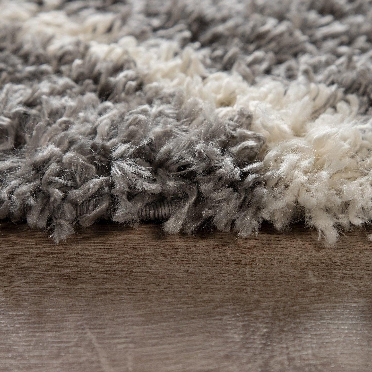 Shag Rug Grey with Diamond Pattern Scandi Design-3