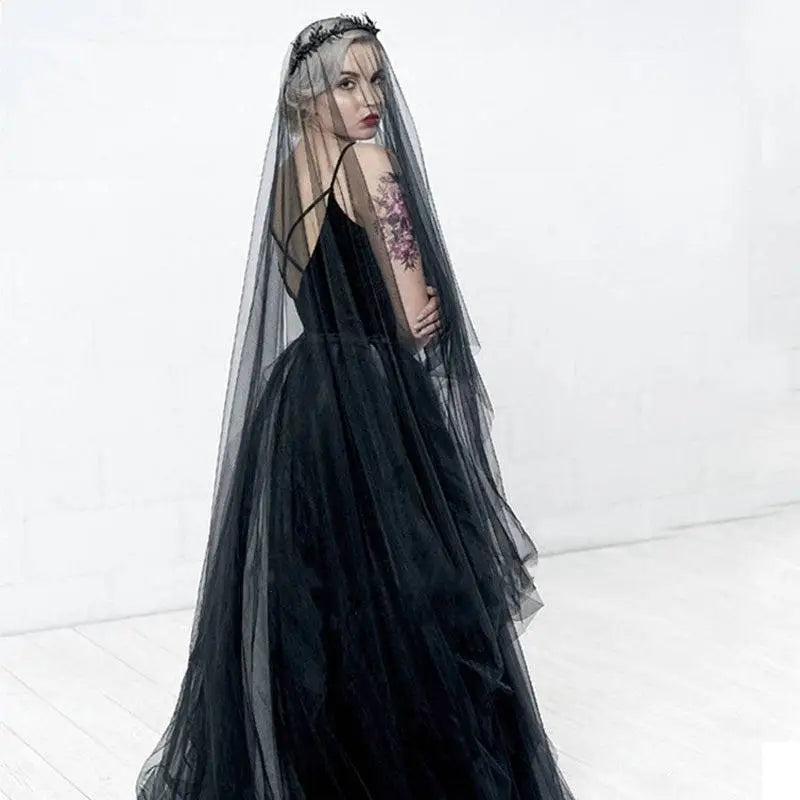 Sheer Bride Wedding Black Veil
