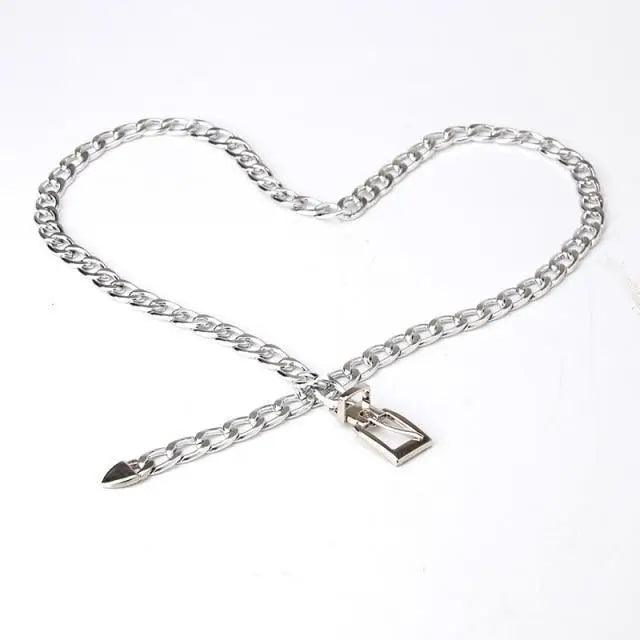 Shiny Women Metal Belt Luxurious Gold Dress Chain Belts Elegant Polished Adjustable Metal Mirror Waist Belt