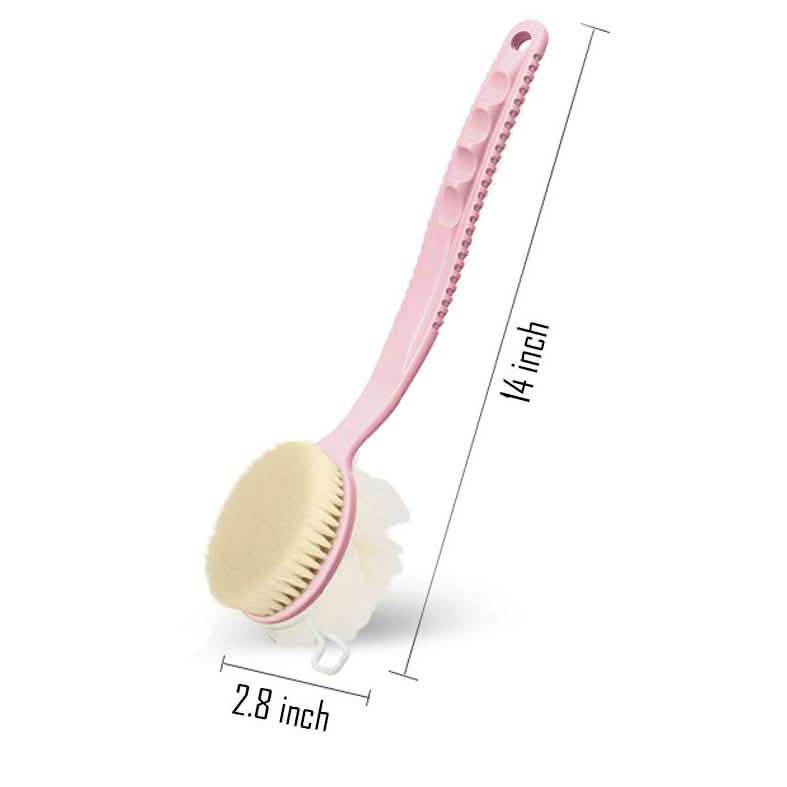 Shower Body Brush with Bristles and Loofah