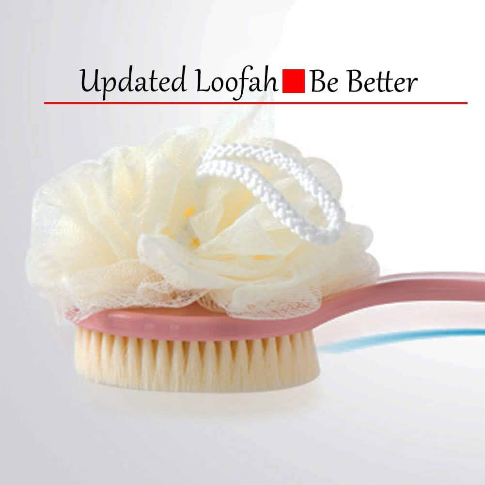 Shower Body Brush with Bristles and Loofah