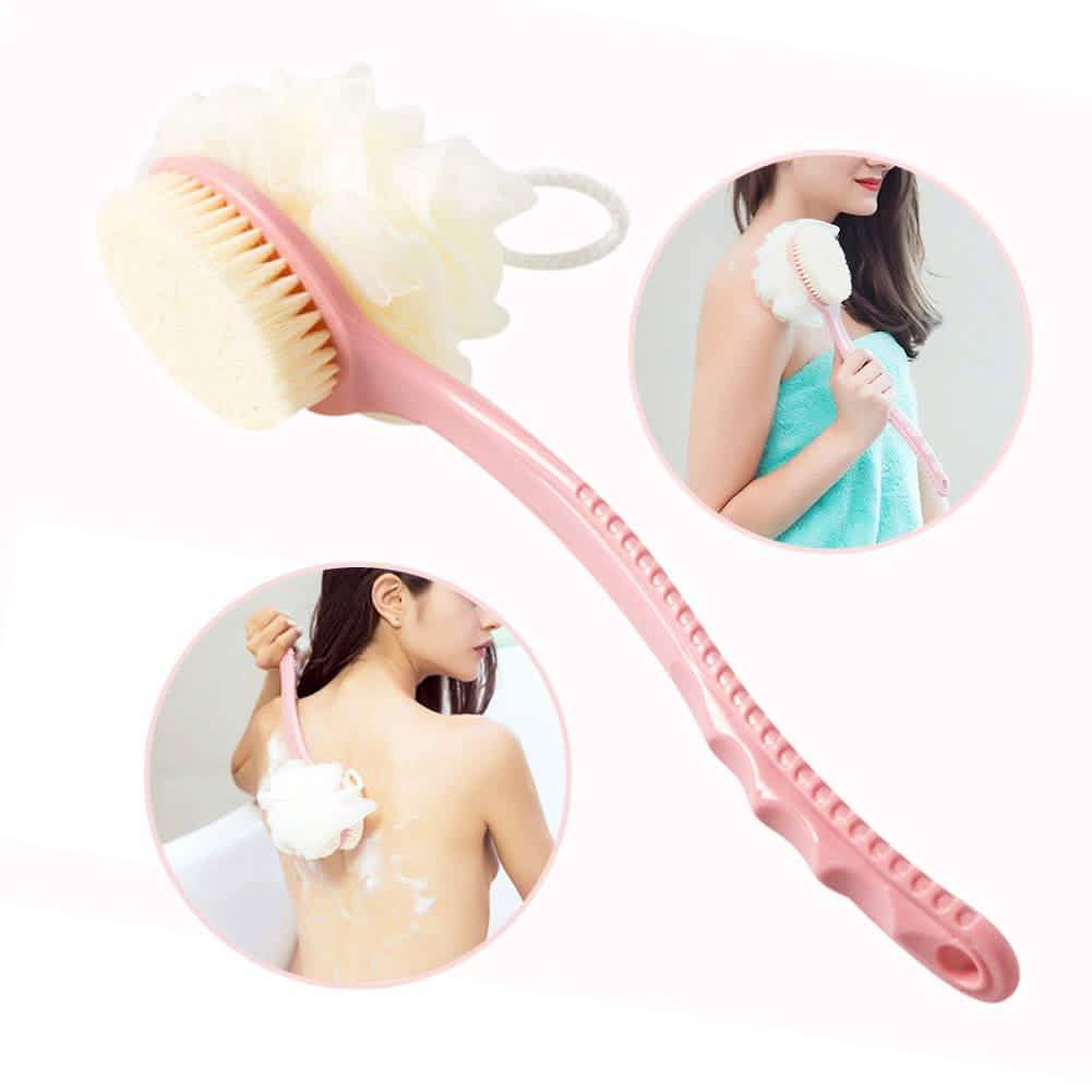 Shower Body Brush with Bristles and Loofah