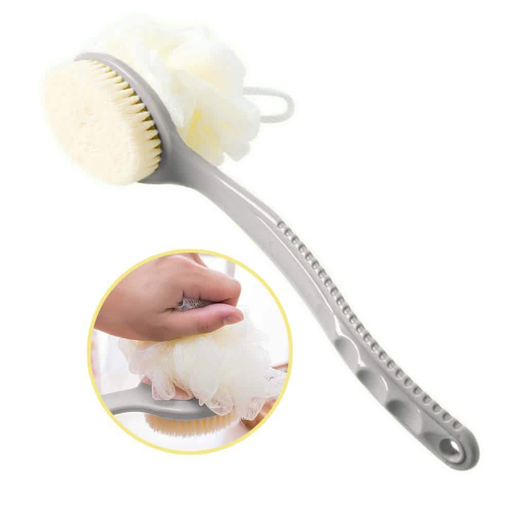 Shower Body Brush with Bristles and Loofah
