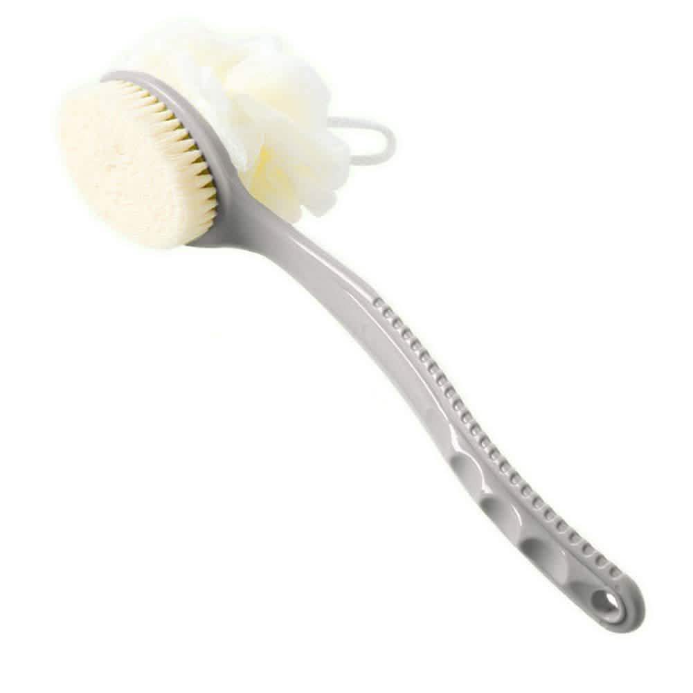 Shower Body Brush with Bristles and Loofah