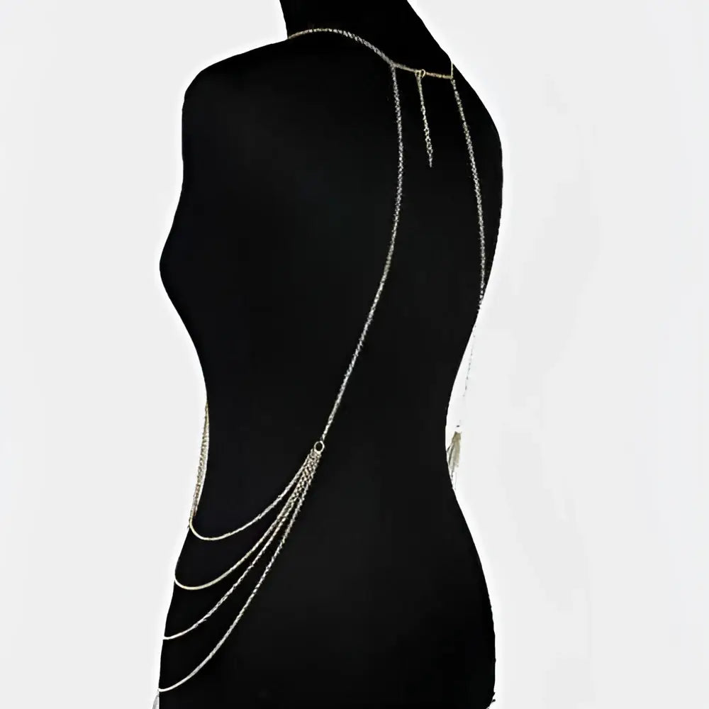 Silver Graduated Pearl Body Chain Jewelry