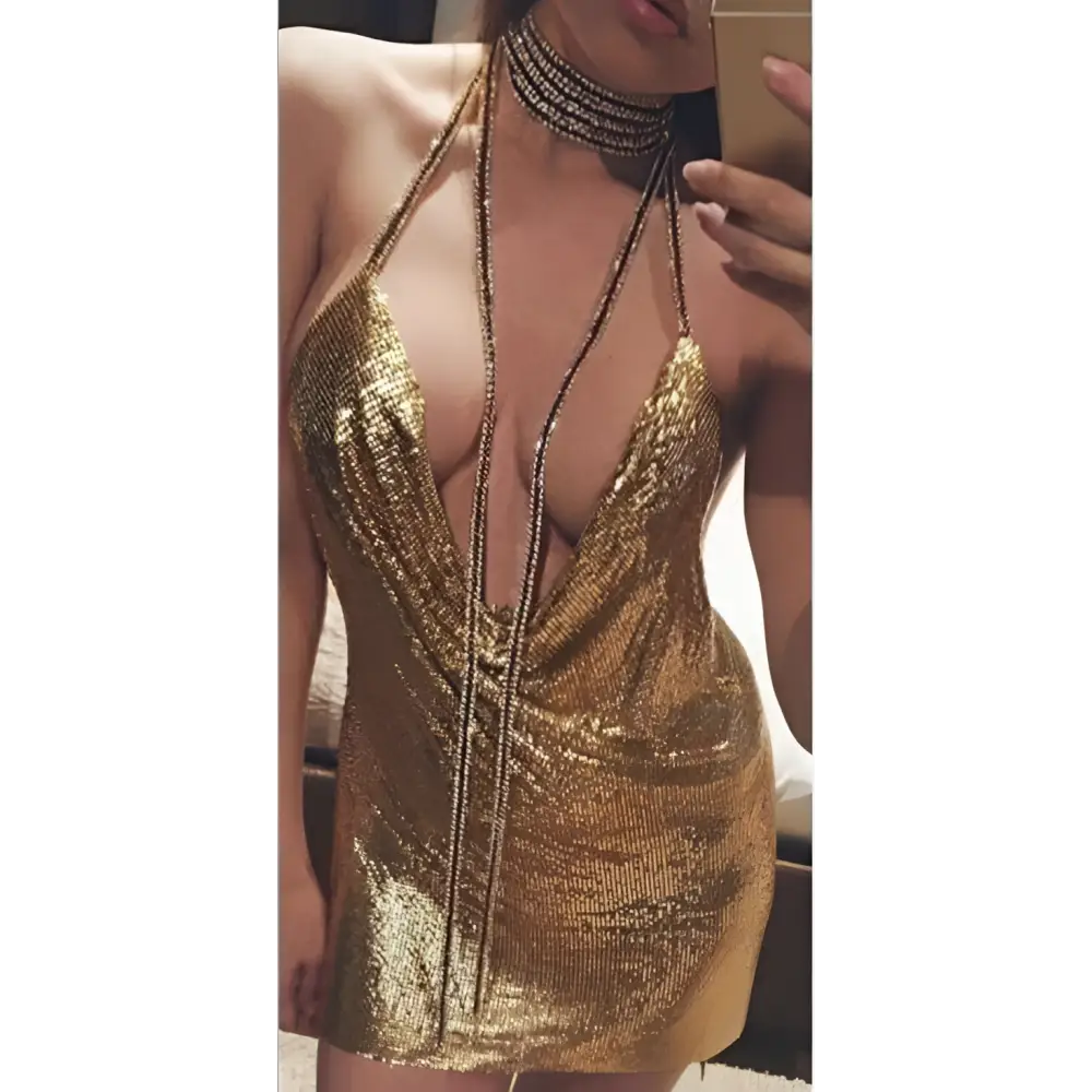 Silver Ladies Sequined Party Dress