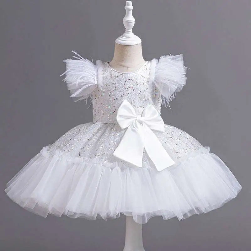 Silver Sequined Wedding Dress Tulle Skirt Summer
