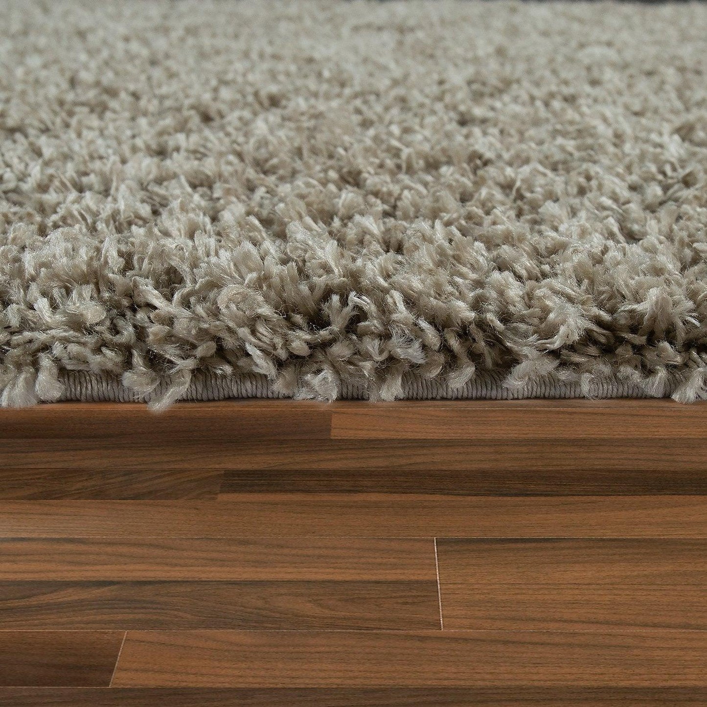 Simple High-Pile Rug Beige Brown Living Room Robust-1