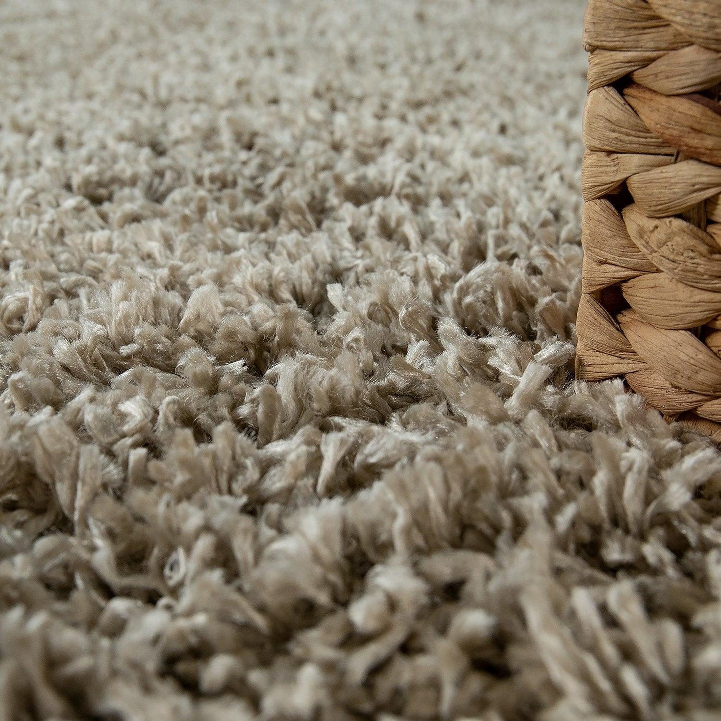 Simple High-Pile Rug Beige Brown Living Room Robust-2