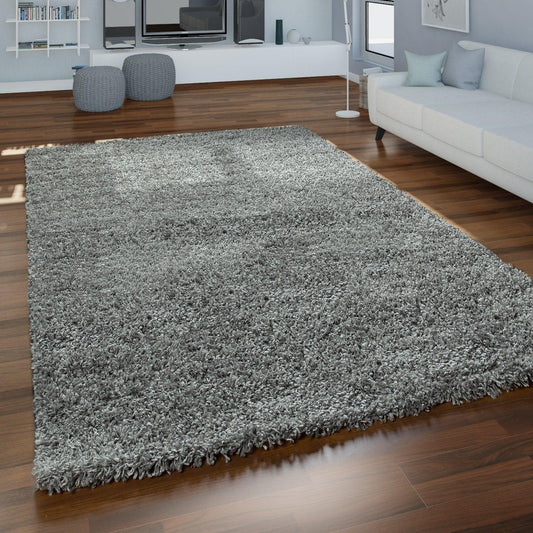 Simple High-Pile Rug Gray Living Room Robust-0