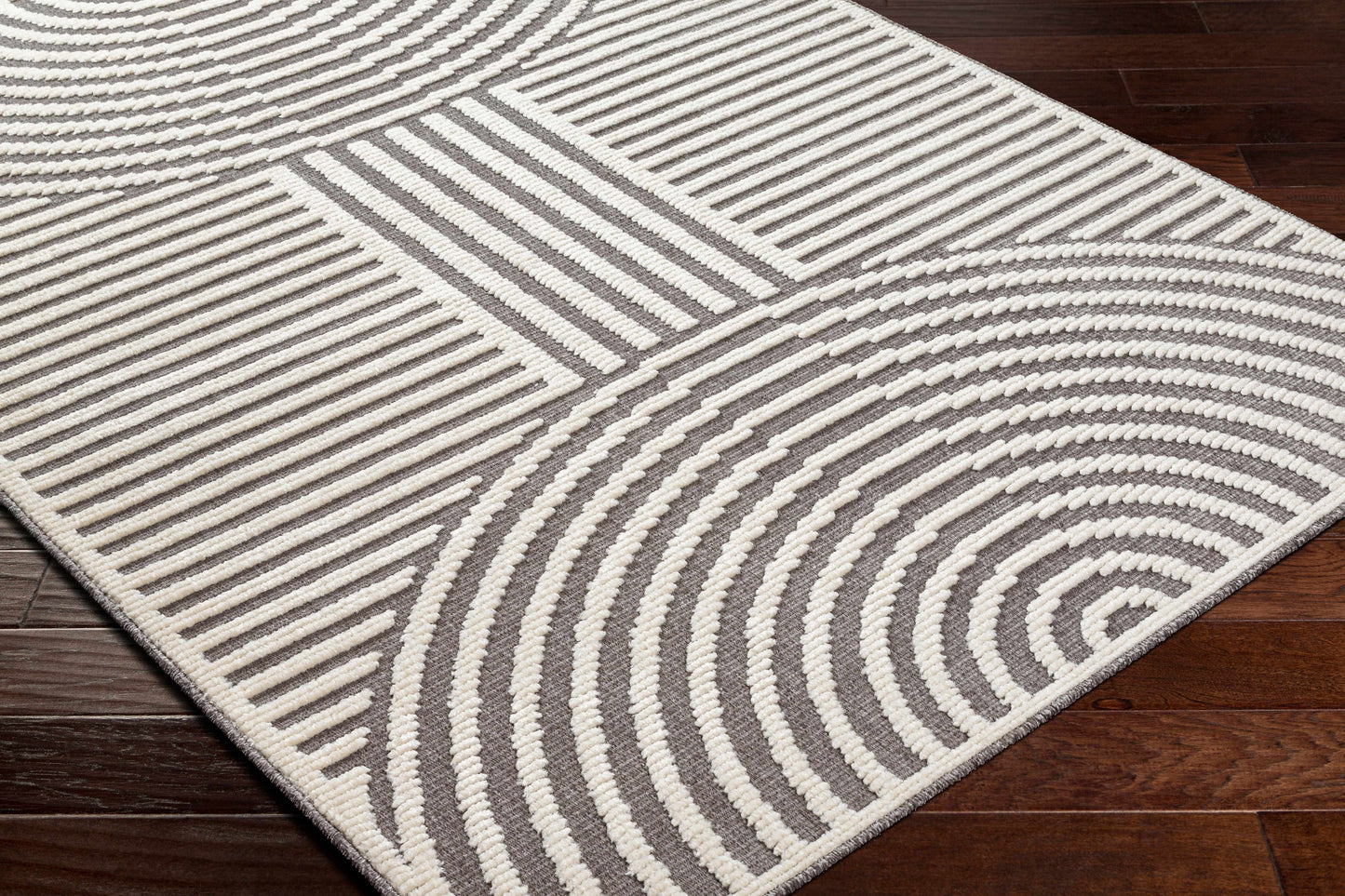 Deron Gray Rainbow Washable Rug-3