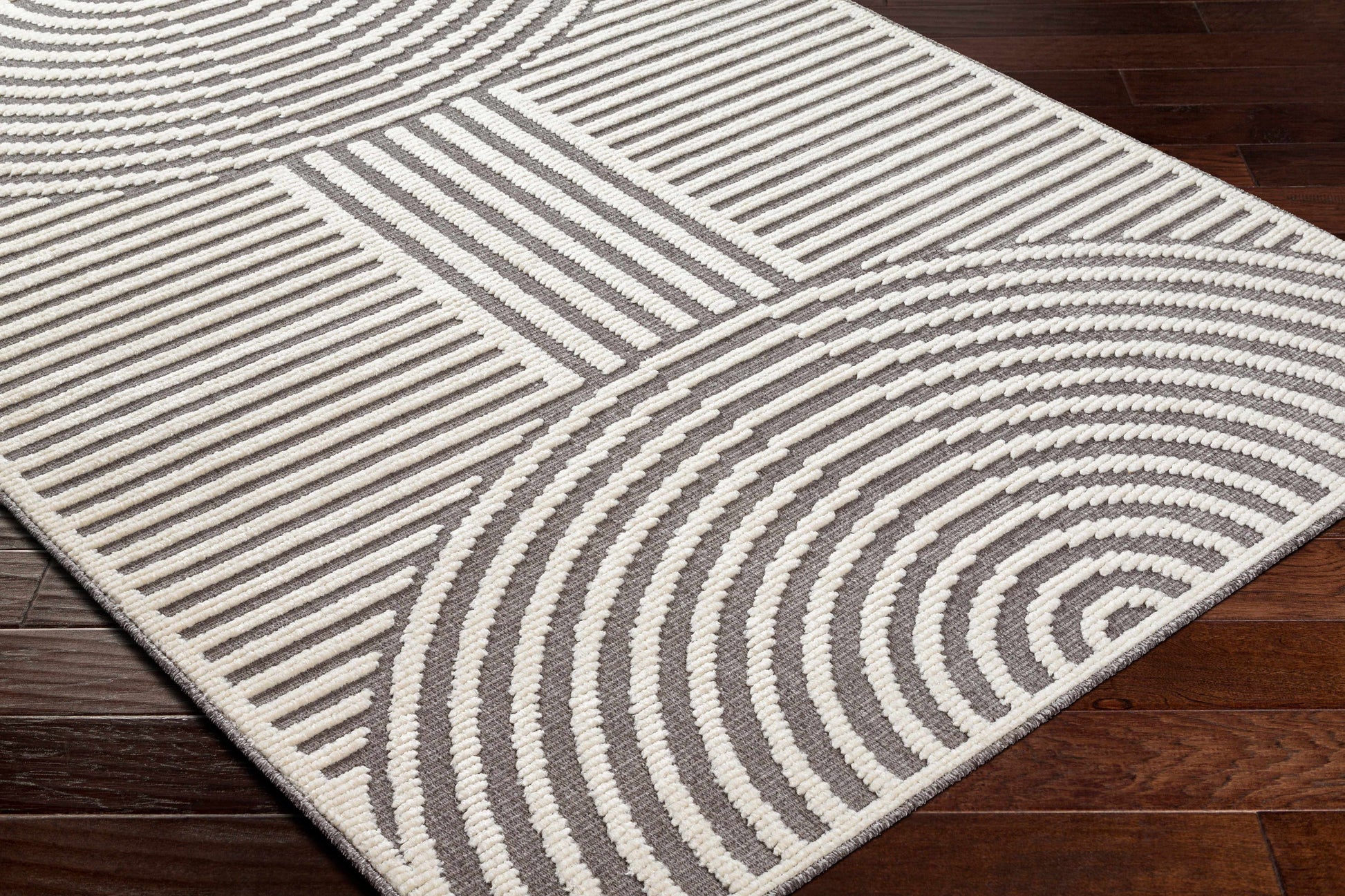 Deron Gray Rainbow Washable Rug-3