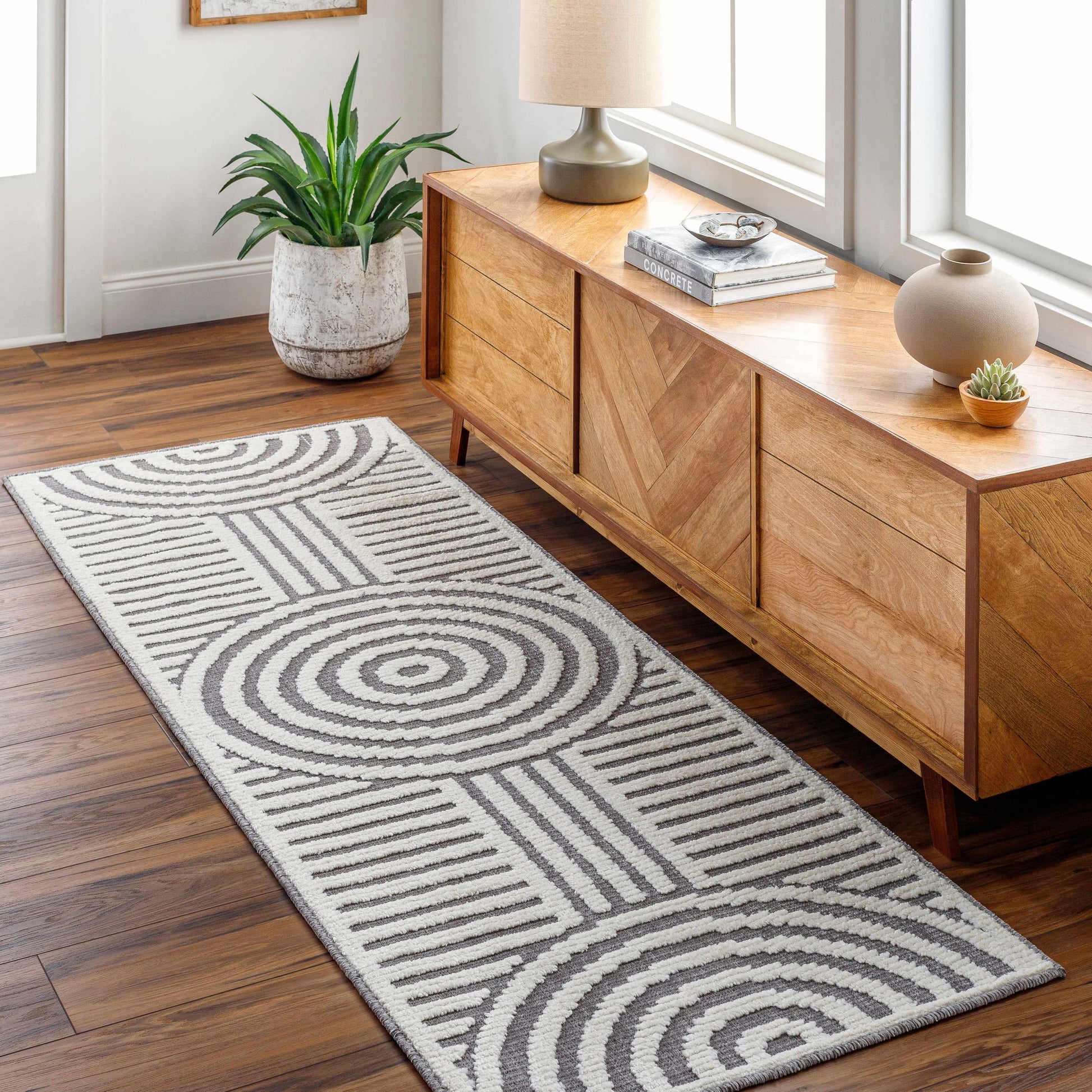 Deron Gray Rainbow Washable Rug-2