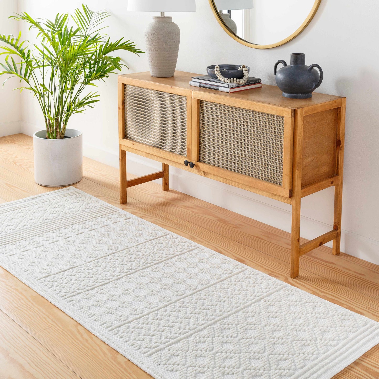 Drago White Washable Area Rug-3