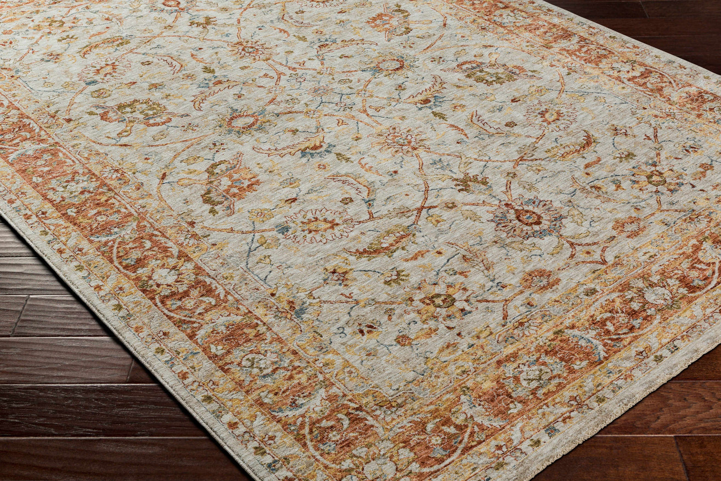 Dyan Cream Textured Rug with Fringes-3