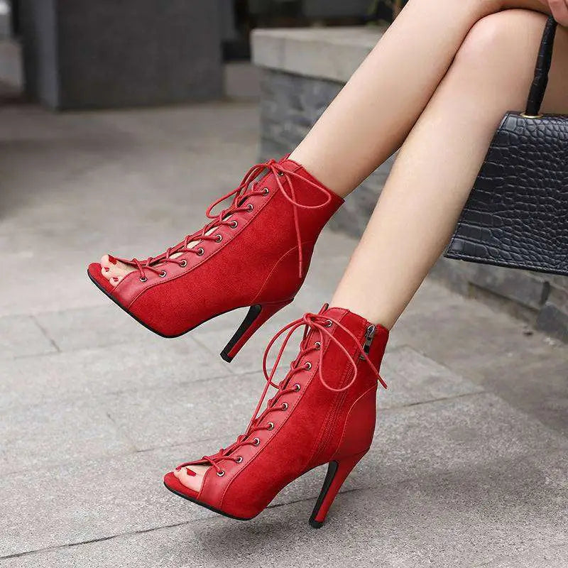 Snake Print Peep Toe Frosted Casual Shoes