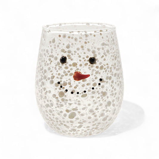 Snowman Confetti Stemless Wine Glass