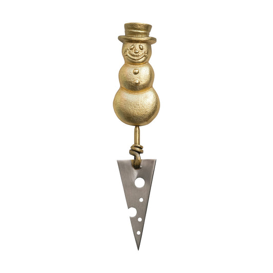 Aluminum Cheese Knife with Snowman Handle