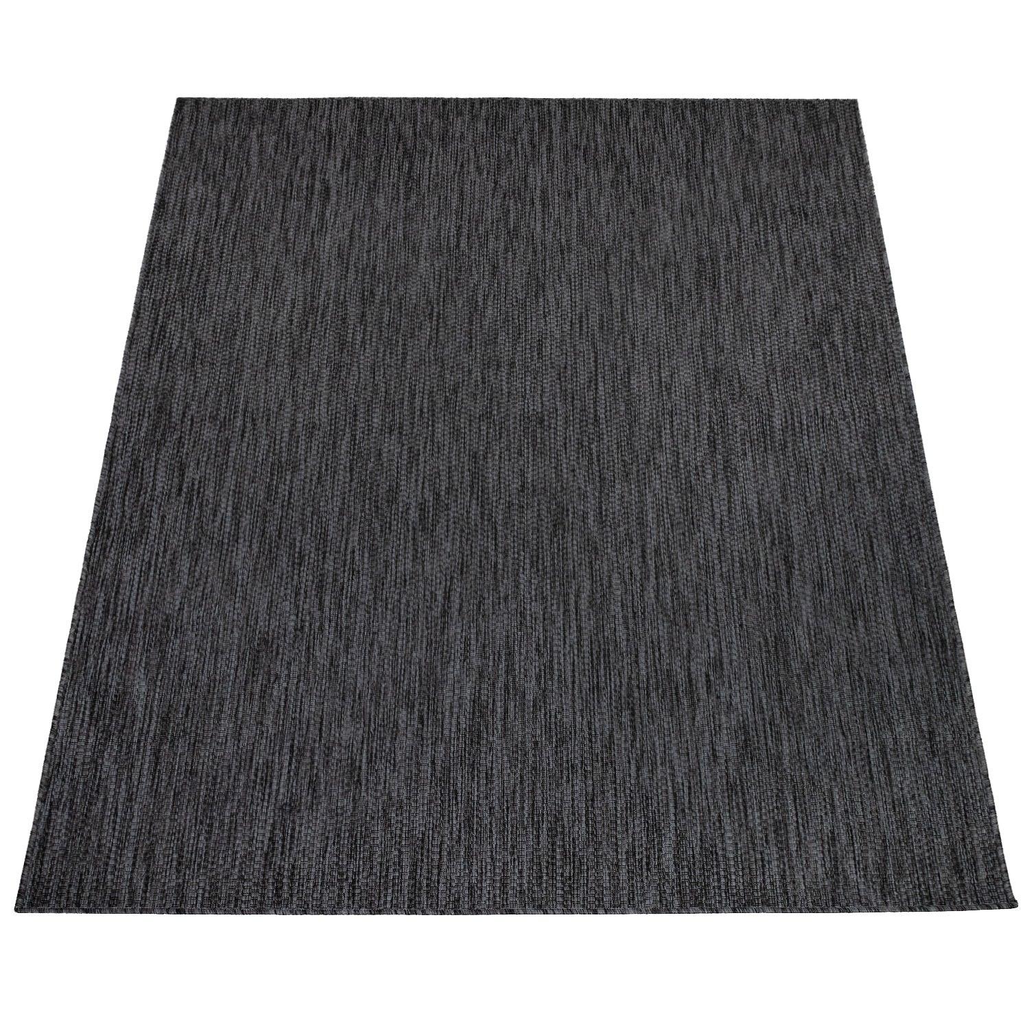 Solid Outdoor Rug for Patio or Balcony weatherproof in Mottled Anthracite-4