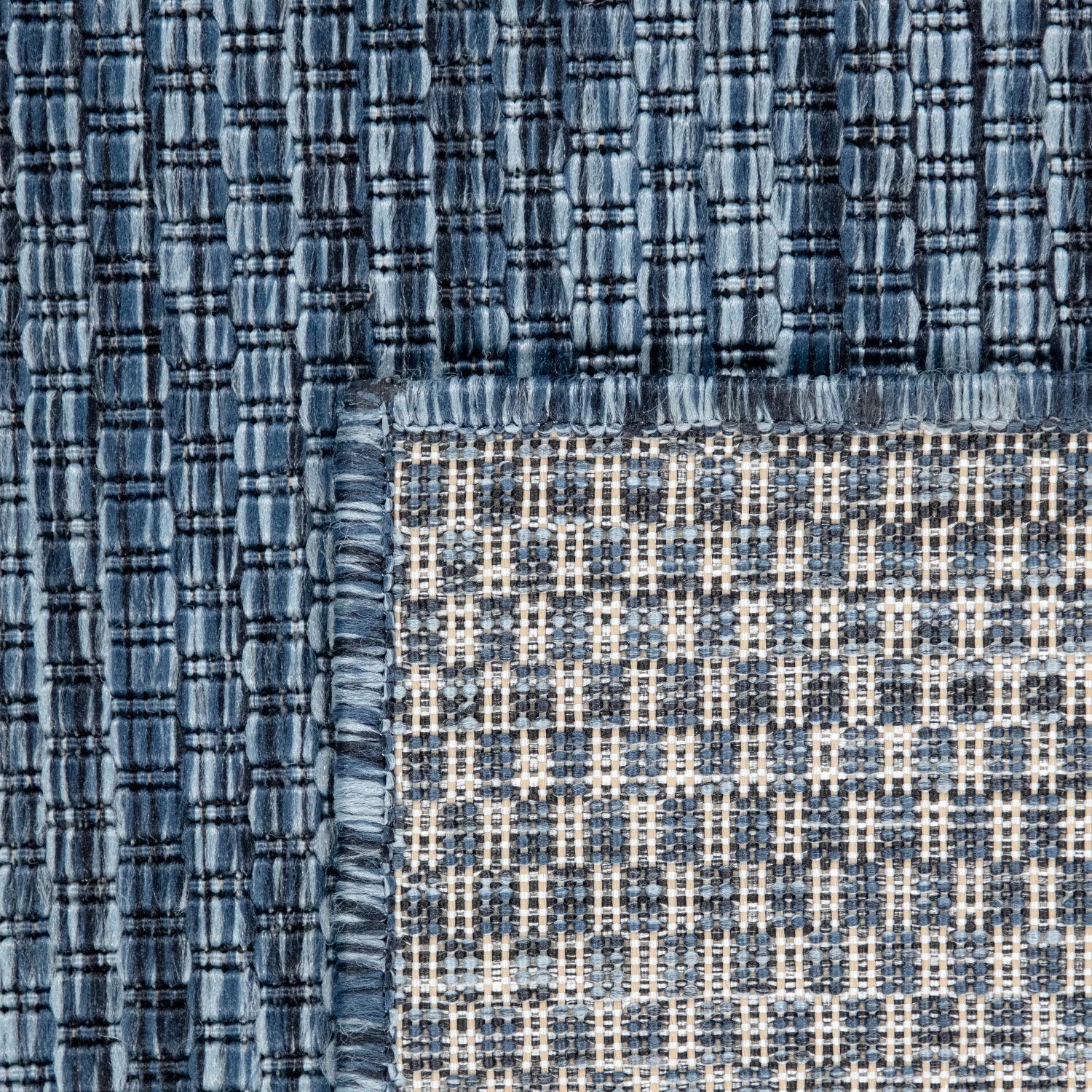 Solid Outdoor Rug for Patio or Balcony weatherproof in Mottled Blue-2