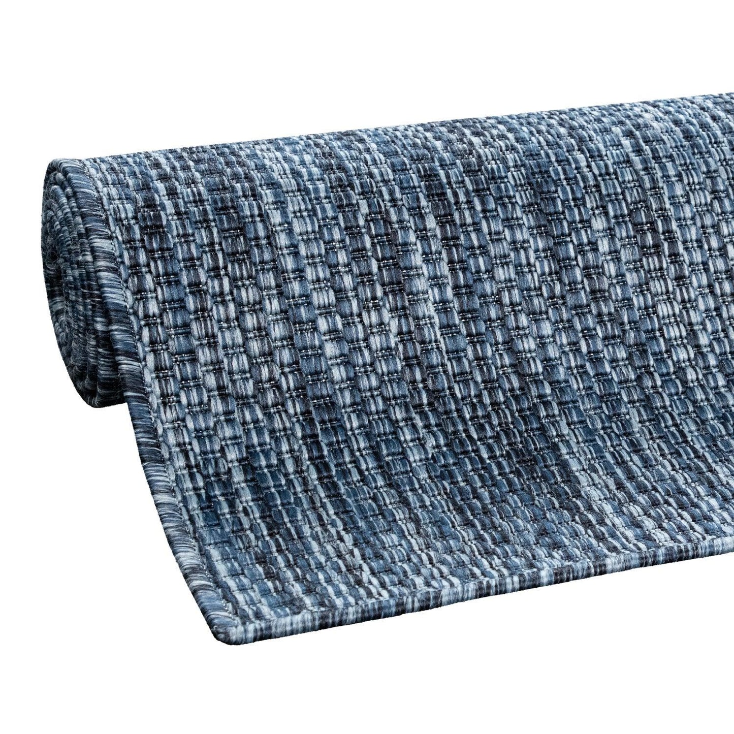 Solid Outdoor Rug for Patio or Balcony weatherproof in Mottled Blue-3