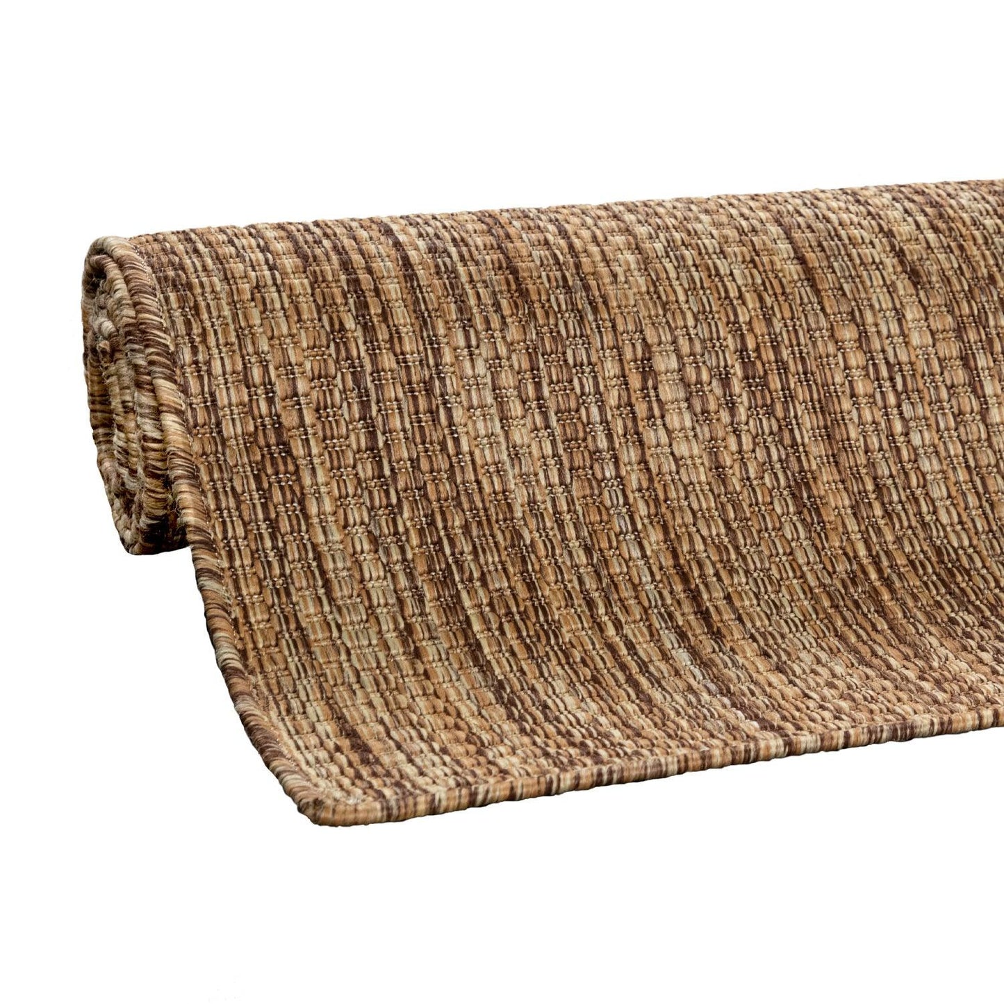 Solid Outdoor Rug for Patio or Balcony weatherproof in Mottled Brown Beige-3
