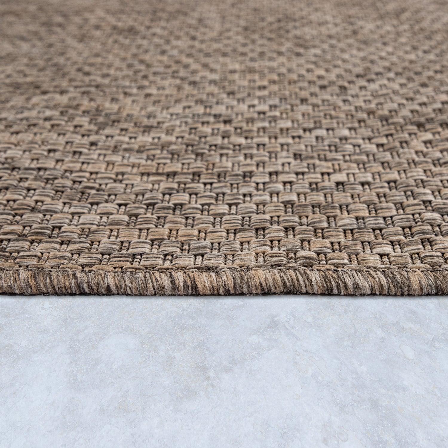 Solid Outdoor Rug for Patio or Balcony weatherproof in Mottled Brown-1