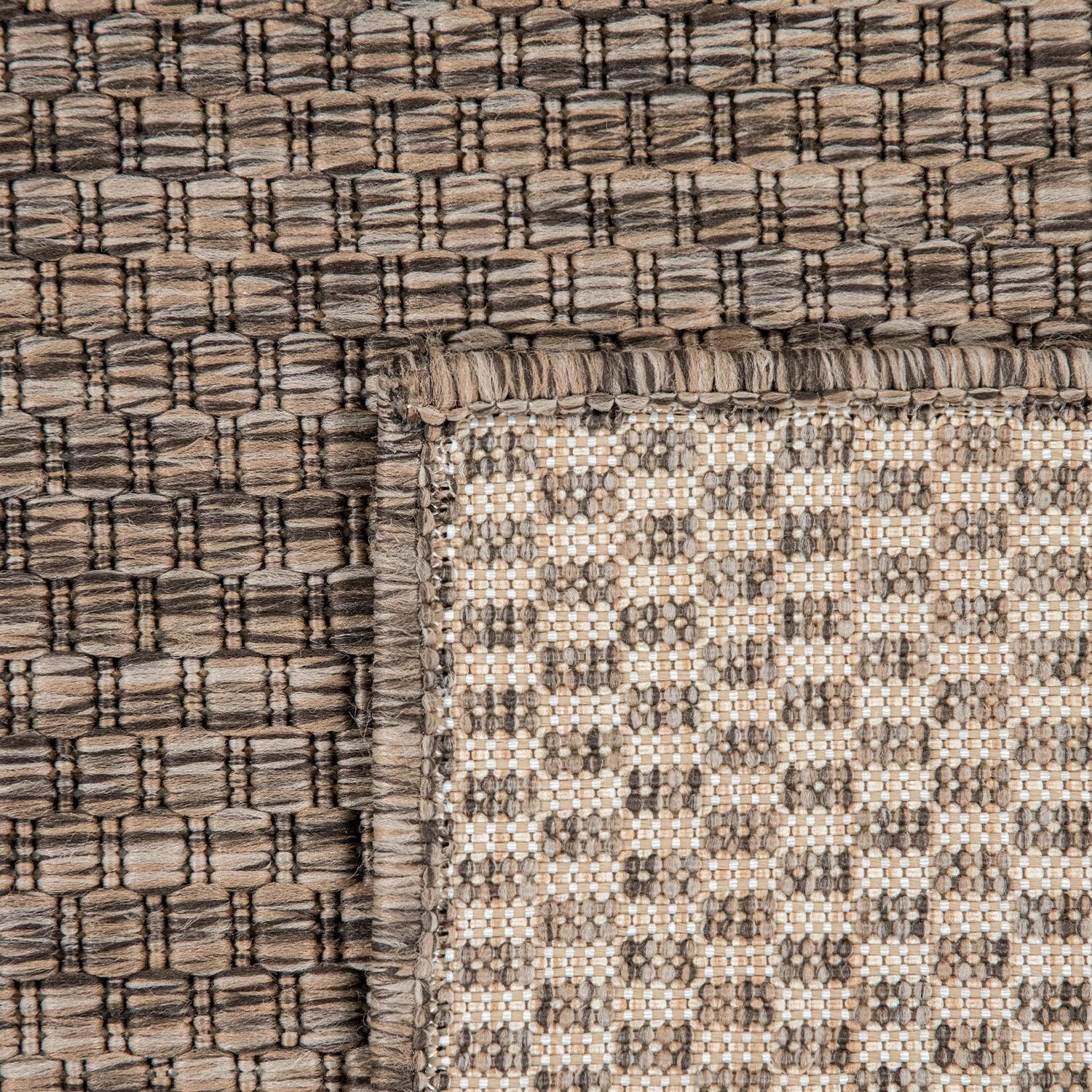 Solid Outdoor Rug for Patio or Balcony weatherproof in Mottled Brown-2