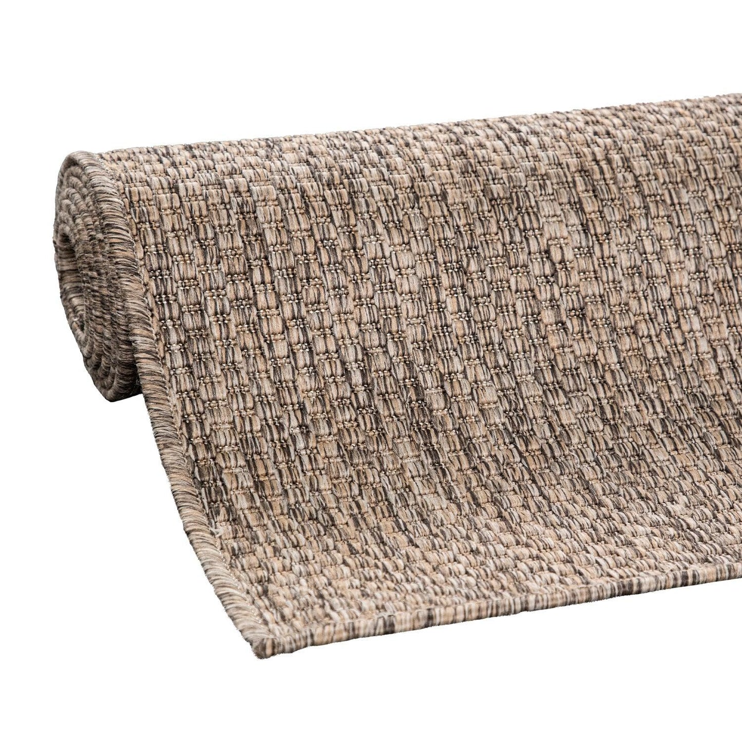 Solid Outdoor Rug for Patio or Balcony weatherproof in Mottled Brown-3