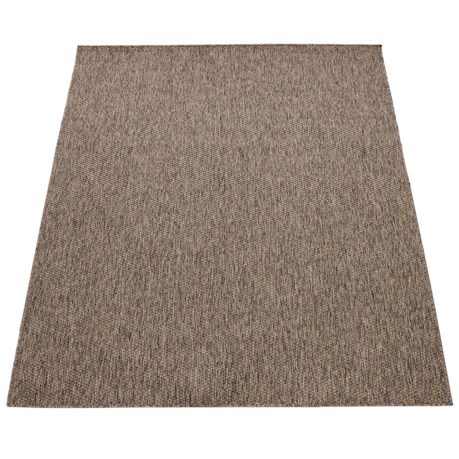 Solid Outdoor Rug for Patio or Balcony weatherproof in Mottled Brown-4
