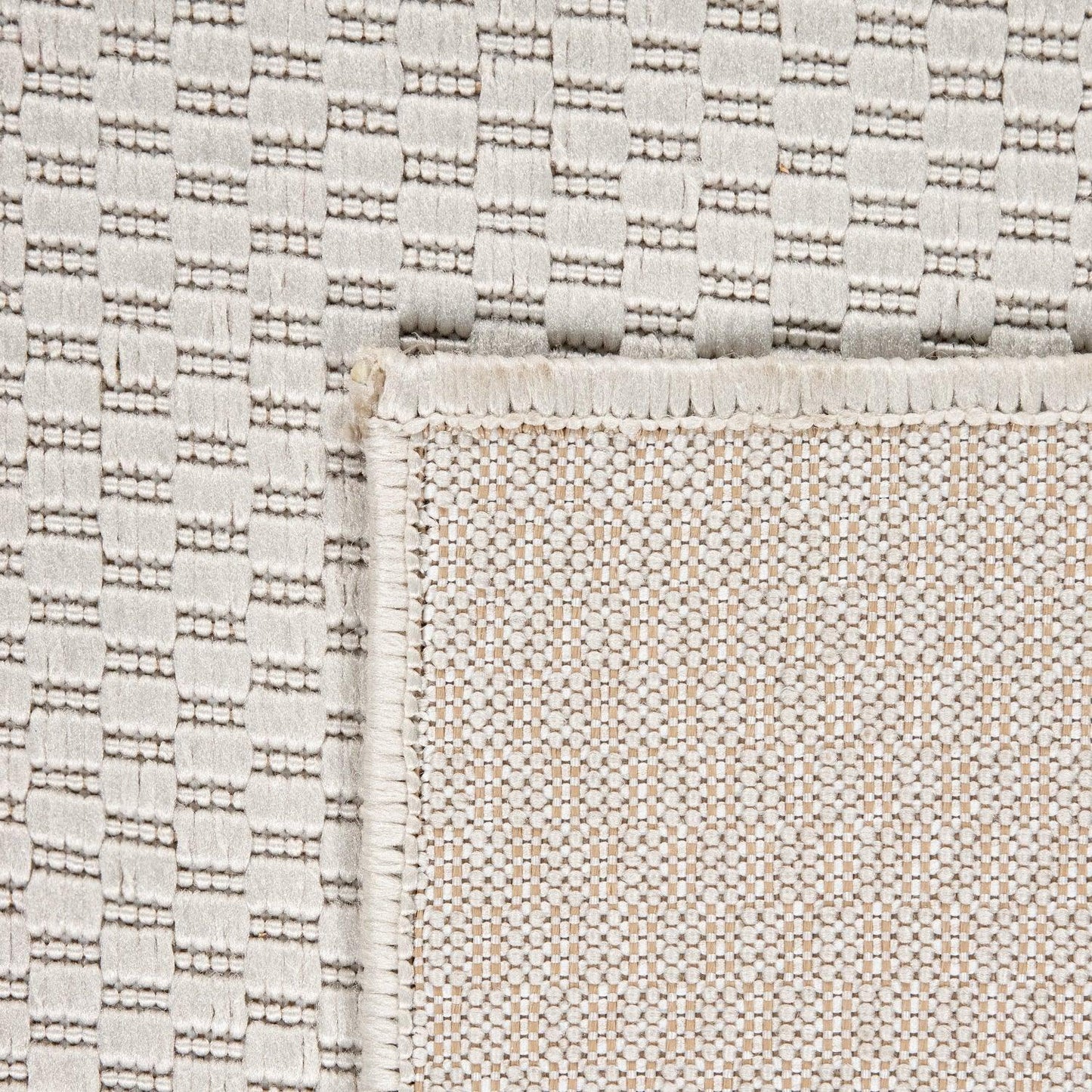 Solid Outdoor Rug for Patio or Balcony weatherproof in Mottled Cream-2