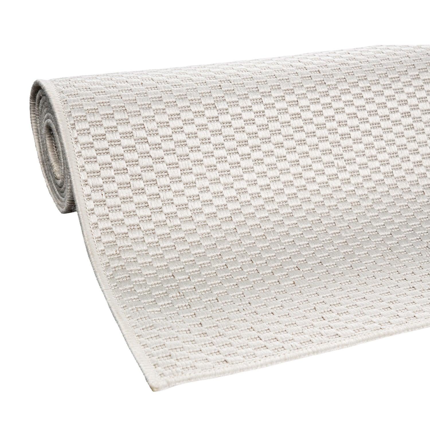 Solid Outdoor Rug for Patio or Balcony weatherproof in Mottled Cream-3