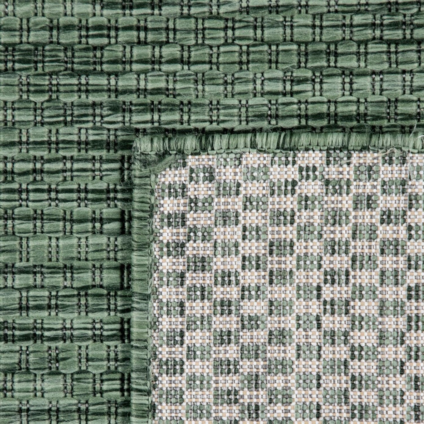 Solid Outdoor Rug for Patio or Balcony weatherproof in Mottled Dark Green-2