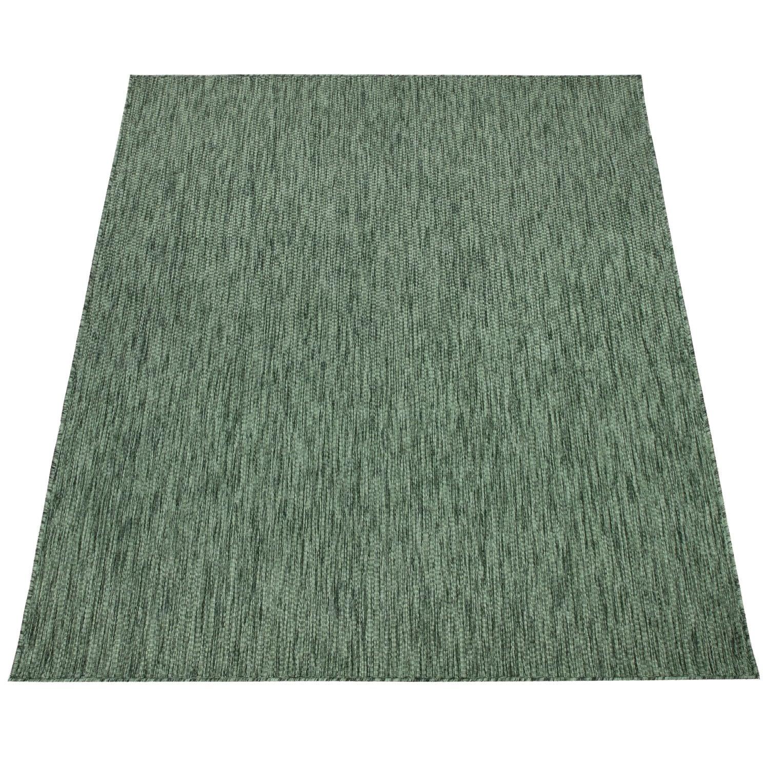 Solid Outdoor Rug for Patio or Balcony weatherproof in Mottled Dark Green-4