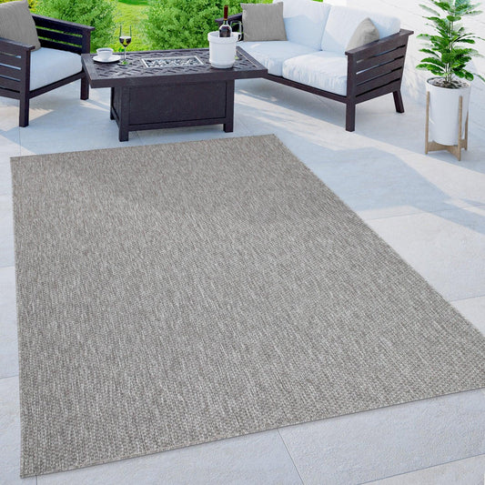 Solid Outdoor Rug for Patio or Balcony weatherproof in Mottled Grey-0